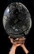 Septarian Dragon Egg Geode - Crystal Filled #37451-1